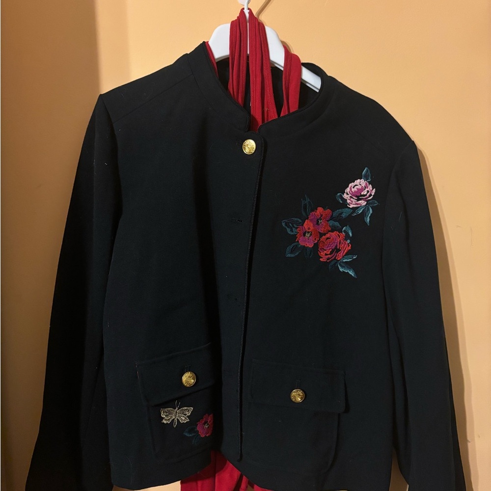 Embroidered A New Day Black Jacket